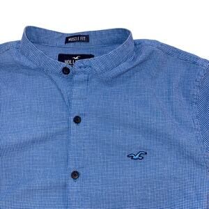 Hollister Muscle Fit Shirt Men's Preppy Epic Flex Mandarin Collar Small